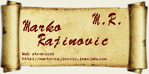 Marko Rajinović vizit kartica
